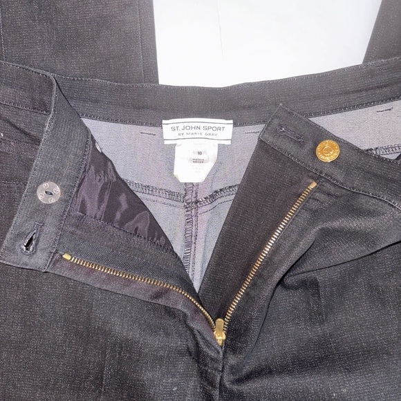 St. John Sport by Marie Gray Black Jean Pants size 10 - Picture 3 of 10